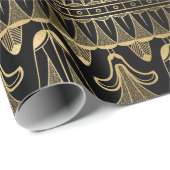 Gold und Black Art Déco Geschenkpapier (Rolleneckpunkt)