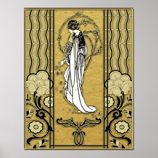 Gold und Black Art Nouveau Poster. Poster (Vorne)