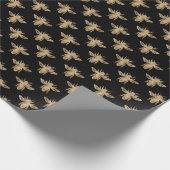 Gold- und Black-Bee-Muster Geschenkpapier (Ecke)