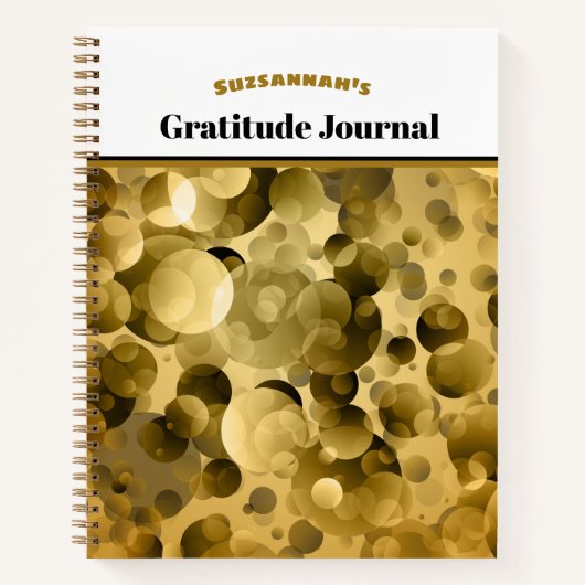 Gold und Black Bokeh Gratitude Cover Notizblock (Vorderseite)