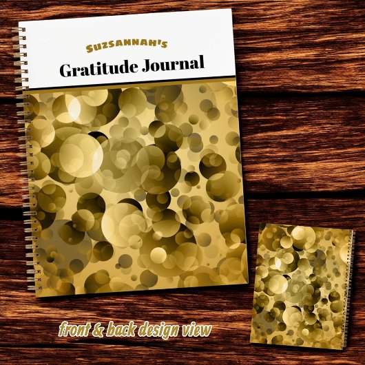 Gold und Black Bokeh Gratitude Cover Notizblock