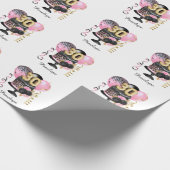 Gold und Black Cake 30. Geburtstag Name Geschenkpapier (Ecke)