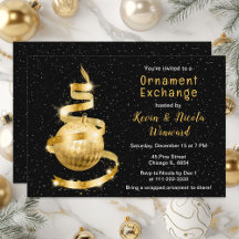 Gold und Black Christmas Ornament Exchange