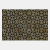 Gold und Black Circles Art Deco Muster Geschenkpapier Set (Vorderseite 2)