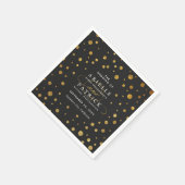 Gold und Black Confetti Foil Wedding Napkins Serviette (Ecke)