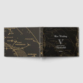 Gold und Black Constellation Wedding Gästebuch (Voll)