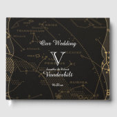 Gold und Black Constellation Wedding Gästebuch (Vorderseite)