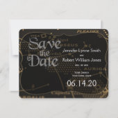 Gold und Black Constellation Wedding speichern das Save The Date (Vorderseite)