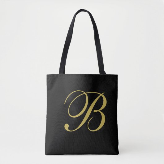 Gold und Black Custom Monogram Tasche (Vorderseite)