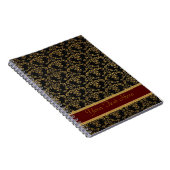 Gold- und Black Damask Muster Notizblock (Rechte Seite)