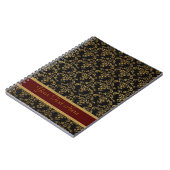 Gold- und Black Damask Muster Notizblock (Linke Seite)