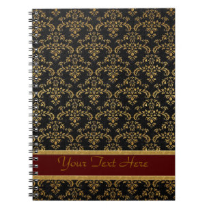 Gold- und Black Damask Muster Notizblock