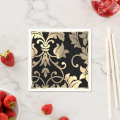 Gold und Black Damask Papier Napkins Serviette (Beispiel)