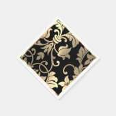 Gold und Black Damask Papier Napkins Serviette (Ecke)