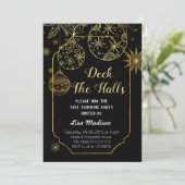 Gold und Black Deck - Party Einladung der Hallen (Stehend Vorderseite)
