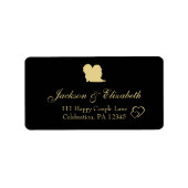 Gold und Black Elegant Hochzeitsadresse Adressaufkleber (Vorne)
