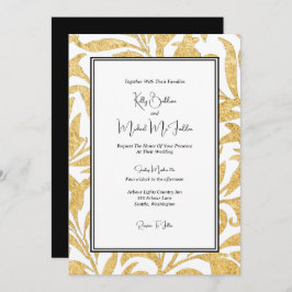 Gold und Black Elegant Style Wedding Einladung