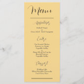 Gold und Black Elegant Style Wedding Menükarte (Rückseite)