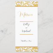 Gold und Black Elegant Style Wedding Menükarte (Vorderseite)