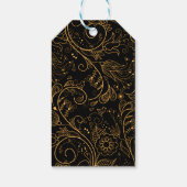 Gold und Black Elegante Blumenhochzeit Vielen Dank Geschenkanhänger (Rückseite)