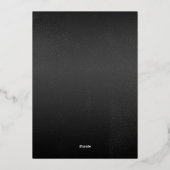 Gold und Black Elegante Hochzeitsportrait Folieneinladung (Rückseite)