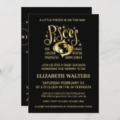 Gold und Black Fisces Zodiac Baby Dusche Einladung (Vorne/Hinten)