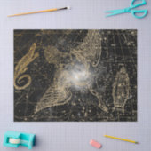 Gold und Black Galaxy Star Map Series Design 11 Seidenpapier (Basteln)