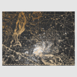 Gold und Black Galaxy Star Map Series Design 12 Seidenpapier