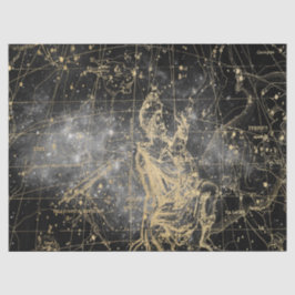 Gold und Black Galaxy Star Map Series Design 2 Seidenpapier
