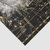 Gold und Black Galaxy Star Map Series Design 7 Seidenpapier (Detail)