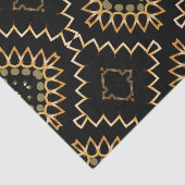 Gold und Black Geometric Ethnic Oriental Arabesque Seidenpapier (Ausschnitt)