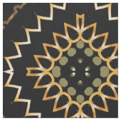 Gold und Black Geometric Ethnic Oriental Arabesque Stoff (Nahaufnahme)