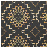 Gold und Black Geometric Ethnic Oriental Arabesque Stoff (Muster)