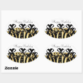 Gold und Black Geschenkartikel | Anpassen Ovaler Aufkleber (Blatt)