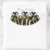 Gold und Black Geschenkartikel | Anpassen Ovaler Aufkleber (Tasche)