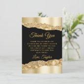 Gold und Black Glam tränen 16 . Geburtstag Dankeskarte (Stehend Vorderseite)