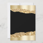 Gold und Black Glam tränen 16 . Geburtstag Einladung (Rückseite)