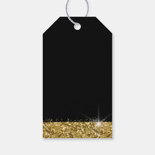 Gold und Black Glam Vielen Dank Gastgeschenk Geschenkanhänger (Rückseite)