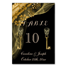 Gold- und Black-Hallowedding mit Registerkarte "Go Tischnummer