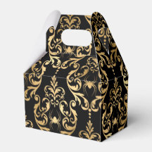 Gold und Black Halloween Damask