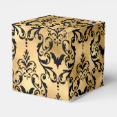 Gold und Black Halloween Damask Geschenkschachtel (Rückseite)