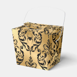 Gold und Black Halloween Damask Geschenkschachtel