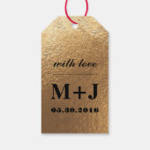 Gold und Black Hand Letting Danke, Geschenkmarke Geschenkanhänger (Rückseite)