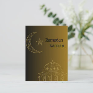Gold und Black Happy Ramadan Kareem 2024 Feiertagspostkarte