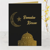 Gold und Black Happy Ramadan Kareem 2024 Karte (Gelbe Blume)