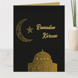 Gold und Black Happy Ramadan Kareem 2024 Karte