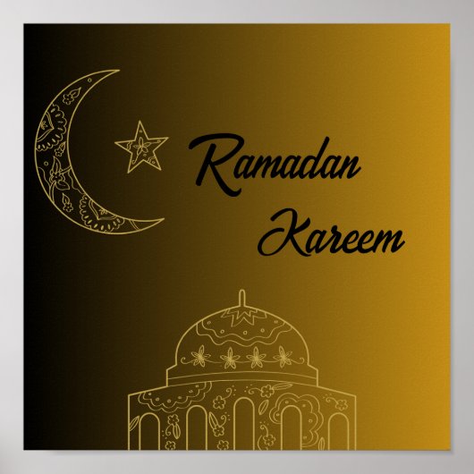 Gold und Black Happy Ramadan Kareem 2024 Poster (Vorne)