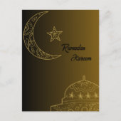 Gold und Black Happy Ramadan Kareem 2024 Postkarte (Vorderseite)