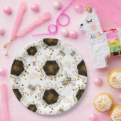 Gold und Black Honey Bee Pappteller (Party)