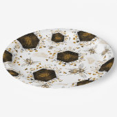 Gold und Black Honey Bee Pappteller (Schrägansicht)